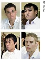 Australians serving prison terms in Indonesia for heroin trafficking including Scott Rush, 20, Tan Duc Thanh Nguyen, 23, Si Yi Chen, 21, and  Matthew Norman, 19, during their trials in Bali