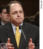 Attorney General Alberto Gonzales' former Chief of Staff Kyle Sampson testifies on Capitol Hill in Washington, 29 Mar 2007