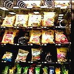   Snack foods in a vending machine