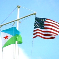 American and Djibouti Flags