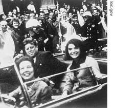 The motorcade in Dallas where John Kennedy was shot on November 22, 1963