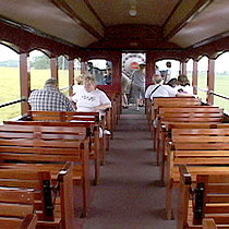 Riders on Strasburg Railroad, inside the train