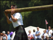 Tossing the caber is a major part of any Highland games