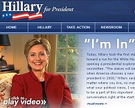 Senator Hillary Clinton announces opening presidential exploratory committee on her website HillaryClinton.com