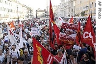 Demostrators protest Bush visit in Rome