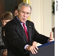 President Bush speaking at the White House about stem cell research, 20 Jun 2007