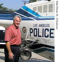 Glynn Martin in front of the Police Helicopter Display