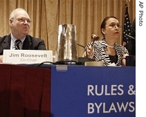 Co-chairs of the Democratic National Committee's Rules and Bylaws Committee hold hearing in Washington, 25 Aug. 2007