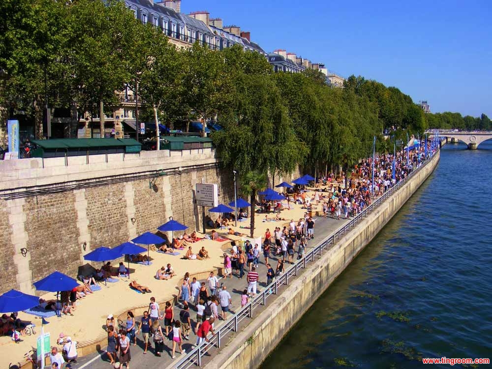 The city of Paris has opened its annual urban beach along the river Seine on Saturday, for tourists and locals to enjoy a bit of the seaside, right in the heart of the city.