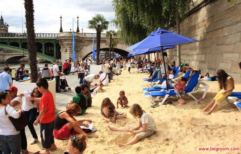 The city of Paris has opened its annual urban beach along the river Seine on Saturday, for tourists and locals to enjoy a bit of the seaside, right in the heart of the city.